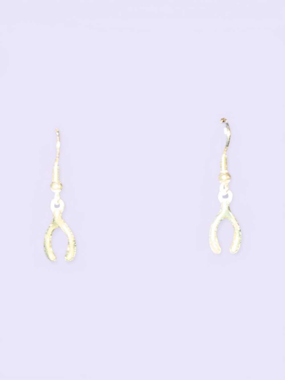 #363–❤️$5/$25❤️Gold Wishbone Drop Earrings - Unbranded